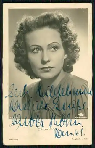 Schauspielerin Carola Höhn - Ross Verlag Autogrammkarte Original Signiert
