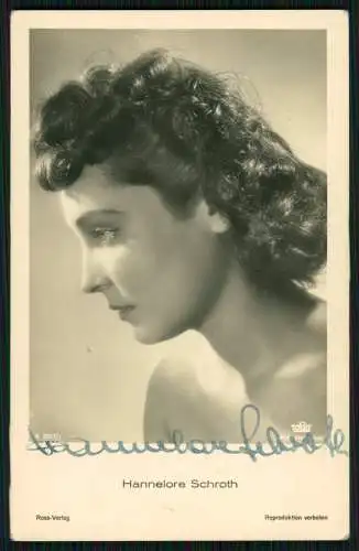 Schauspielerin Hannelore Schroth  - Ross Verlag Autogrammkarte Original Signiert