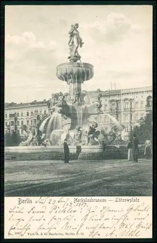 AK - Berlin Tiergarten - Lützow-Platz - Herkules-Brunnen - 1903 gelaufen
