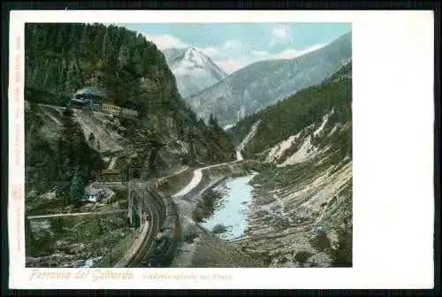 AK Kanton Tessin, Ferrovia del Gottardo, Gotthardbahn Galleria spirale del Prato