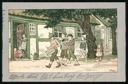 AK - Kinder mit Musik marschieren - K. B. V. i. B. No. 1037 - 1917 Feldpost gel.