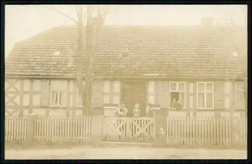Foto AK - Altmark in Sachsen-Anhalt - Gruppenaufnahme vor Bauernhaus - um 1910