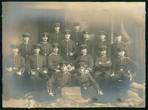 Großes Foto 23x17 cm - 2. Korporalschaft 1916 - Regiment siehe Schulterklappe