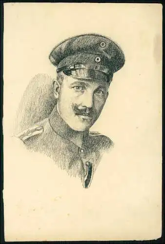2x Großes Foto 25x17cm - Radierung Portrait Soldat 1. WK - Inf. Rgt. 30 Schkl.