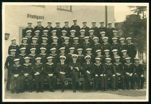 Großes Foto 18x12cm - Marinesoldaten Offiziere - Lehrgang Gruppe Haus Stuttgart