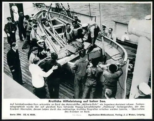 Apotheken-Bilderdienst 24x18 cm - Hilfeleistung auf See Motorschiff Mülheim-Ruhr