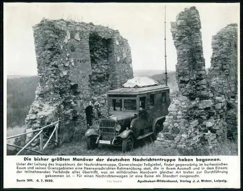 Apotheken-Bilderdienst 24x18 cm - Manöver der deutschen Nachrichtentruppe 1939