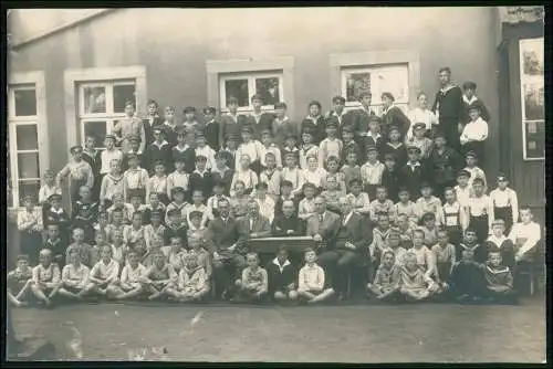 Foto 23x15 cm - Ibbenbüren Westfalen - Schulklasse Gebäude - 1928 Info Rückseite