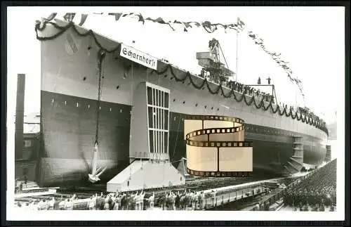 Foto AK - Schlachtschiff Scharnhorst Stapellauf 1936 Wilhelmshaven Kriegsmarine