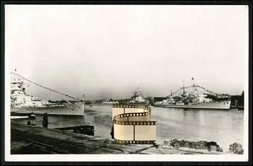 Foto AK - Deutschland bzw. Lützow Scharnhorst Kreuzer Nürnberg und 4. Flottille