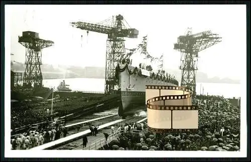 Foto AK - Panzerschiff Admiral Scheer - Stapellauf 1. April 1933 - Wilhelmshaven