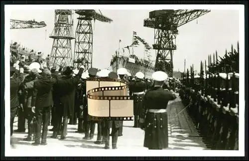 Foto AK - Panzerschiff Admiral Graf Spee -Stapellauf 30. Juni 1934 Wilhelmshaven
