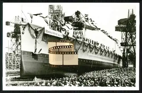 Foto AK - Panzerschiff Admiral Graf Spee -Stapellauf 30. Juni 1934 Wilhelmshaven