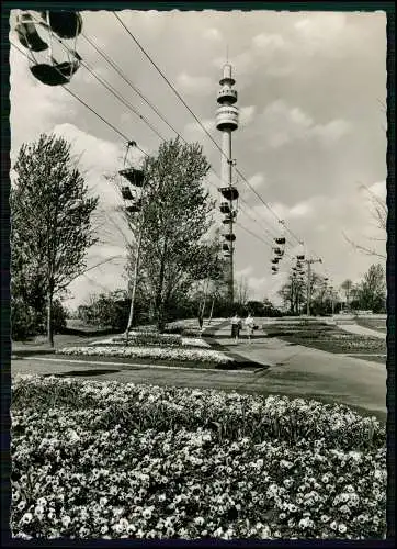 Foto AK - Seilbahn - Bundesgartenschau BUGA in Dortmund im Ruhrgebiet - 1959