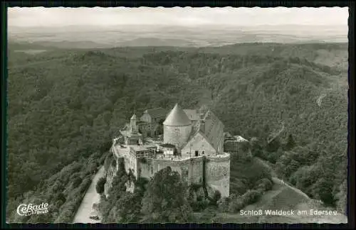 Foto AK - Waldeck am Edersee Hessen - Schloss Waldeck -  Landpost Scheid -Cekade