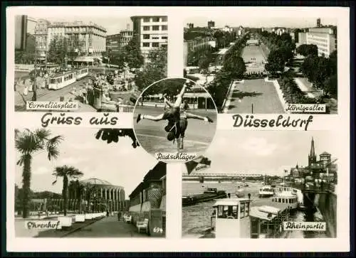 Echt Foto AK - Düsseldorf am Rhein - Radschläger Stadtansicht ...