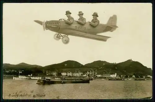 Echt Foto AK - Königswinter am Rhein - Passagiere im Junkers Flugzeug - um 1930