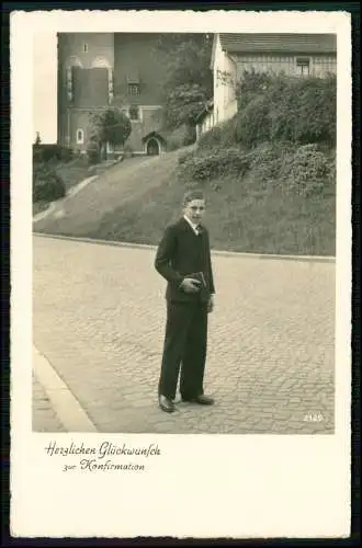 Foto AK - 1939 gelaufen Radevormwald Bergisches Land - Konfirmation vor Kirche