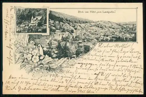 Vorläufer AK Ruhla Thüringen Blick vom Hotel zum Landgrafen Panorama - 1897 gel.