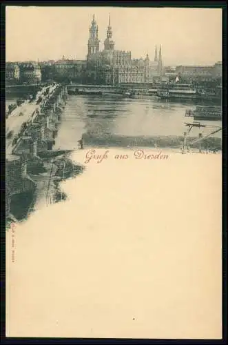 AK - Dresden in Sachsen - Blick über die Elbe auf die Stadt - Karte von 1897