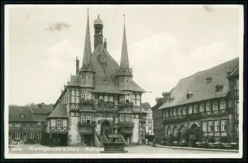 Echt Foto AK - Wernigerode am Harz - Marktplatz mit Rathaus - 1932 gelaufen