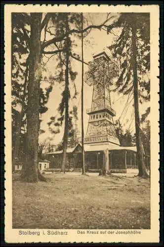 AK - Stolberg im Südharz - Das Kreuz auf der Josephhöhe - 1927 gelaufen