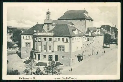 AK - Heilbronn am Neckar - Neues Theater mit Strassenpartie - 1913 gelaufen