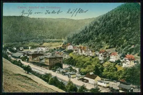 AK - Calw Baden-Württemberg - Bahnhof mit Teichelberg - 1912 gelaufen