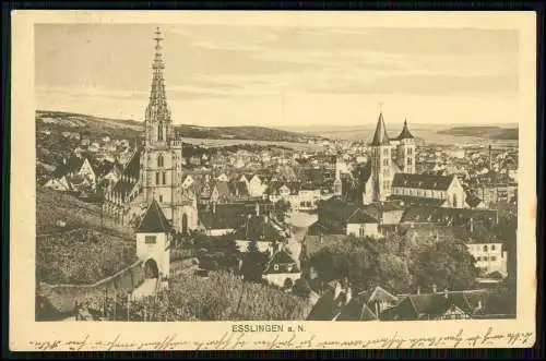 AK - Esslingen am Neckar - Teilansicht mit Kirche - 1915 gelaufen