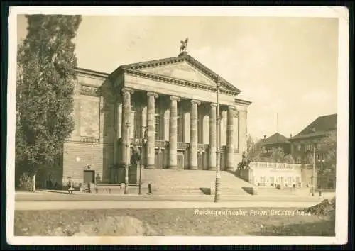 Echt Foto AK - Poznań Posen - Reichsgautheater - Blick auf Fassade Treppe Säulen