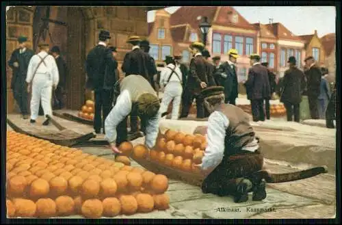 3x alte AK - Holland Käsemarkt in Alkmaar - Delfter Keramik - Kühe Weide u. a.