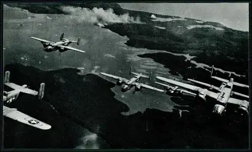 2x Foto 22x14cm - aus Album Klebereste Rückseite - Flugzeug Aircraft Alliierte