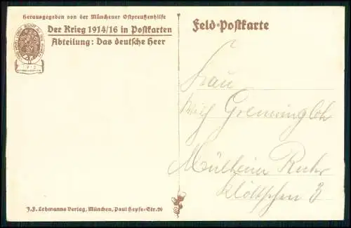 AK 1. WK- Deutsche Soldaten in Uniformen vor einem Unterstand Sanitäter Feldpost