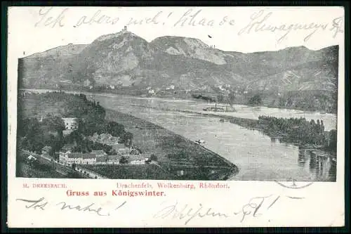 2x AK - Königswinter Siebengebirge Rhein - Drachenfels Wolkenburg Rhöndorf 1905