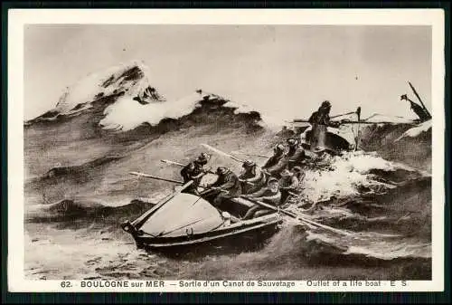 3x AK - BOULOGNE sur MER Sortie d'un Canot de Sauvetage .......