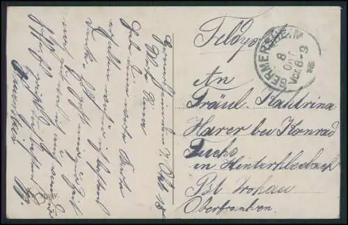 10x AK 1.WK  - S.B. 4. P. Kp 7. bay.  Infanterie Regiment 1916 Feldpost gelaufen