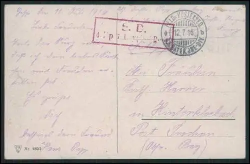 10x AK 1.WK  - S.B. 4. P. Kp 7. bay.  Infanterie Regiment 1916 Feldpost gelaufen