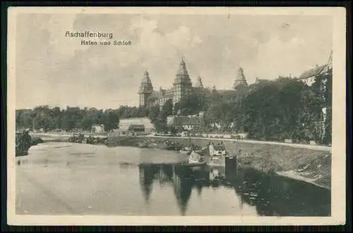 2x AK - Aschaffenburg am Main - Hafen Schloss Pompejanum - 1920