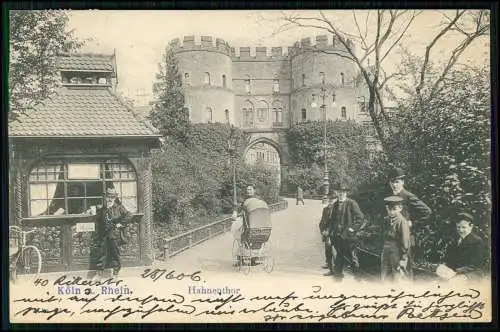 AK - Köln am Rhein - Blick Hahnentor - Mutter Kinderwagen selten -1906 gelaufen