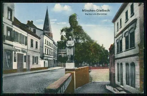 AK - München-Gladbach - Balderich-Denkmal - Im Hintergrund die alte Abtei - 1910