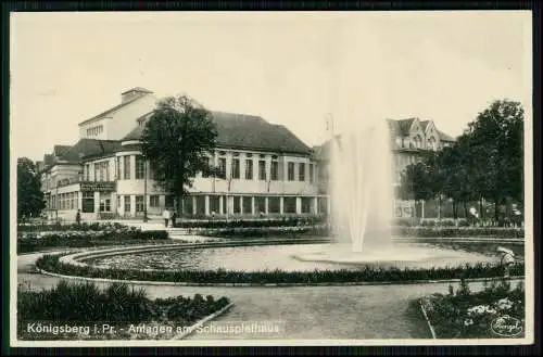 Foto AK - Kaliningrad Königsberg Ostpreußen - Schauspielhaus Fontäne - 1942 gel.