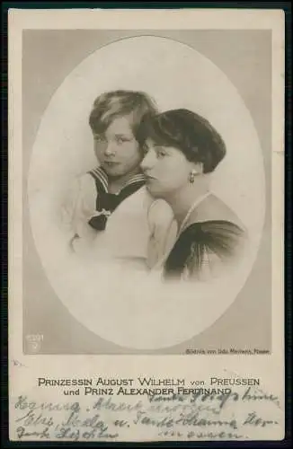 Prinzessin August Wilhelm von Preussen und Prinz Alexander Ferdinand - 1918 gel.