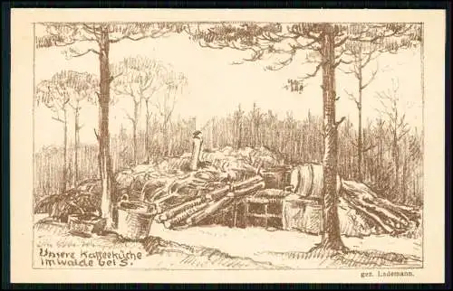 8x AK 1. WK - Ansichten - Verlag II. Bat. R.-J.-Regt. 104. - gezeichnet Lademann