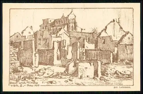 8x AK 1. WK - Ansichten - Verlag II. Bat. R.-J.-Regt. 104. - gezeichnet Lademann