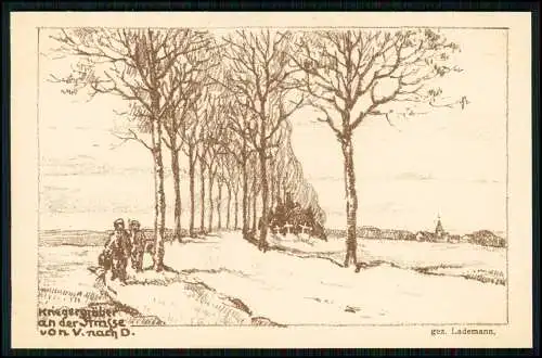8x AK 1. WK - Ansichten - Verlag II. Bat. R.-J.-Regt. 104. - gezeichnet Lademann