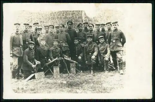 5x Foto - Soldaten MG Abteilung Einsatz - 1916