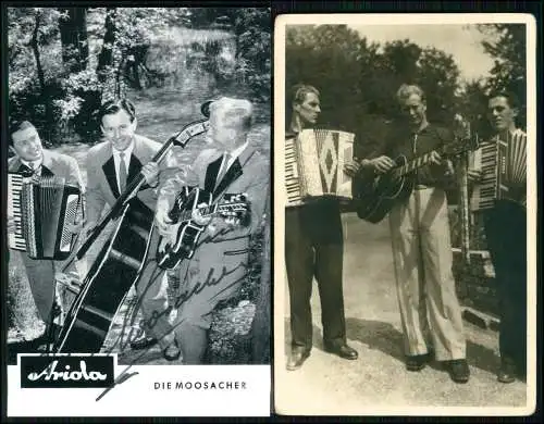 volkstümliche Musikgruppe - Die 3 lustigen Moosacher München  - Autogramm 1950er