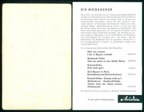 volkstümliche Musikgruppe - Die 3 lustigen Moosacher München  - Autogramm 1950er