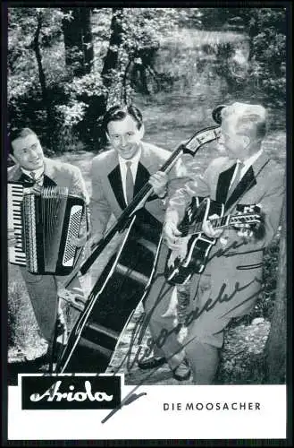 volkstümliche Musikgruppe - Die 3 lustigen Moosacher München  - Autogramm 1950er