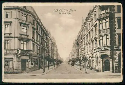 AK - Offenbach am Main Hessen - Blick in die Kaiserstraße - 1917 Feldpost gel.